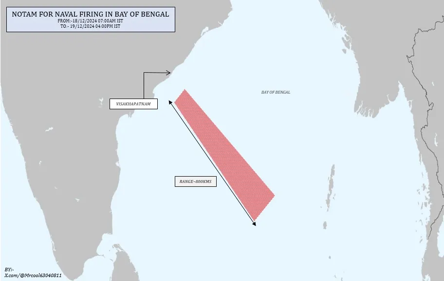 Bay of Bengal NOTAM Alert: Airspace Restrictions Off Vizag Coast Till Dec 24