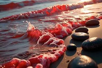 RK Beach Mystery: Vizag Sea Turns Blood Red with Rare Waves